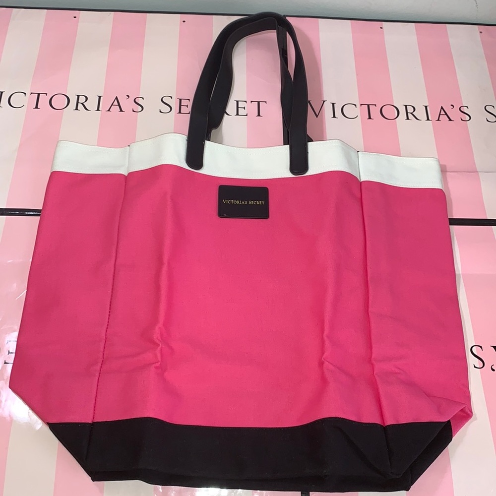 Victoria’s Secret VS beach tote travel bag canvas PINK